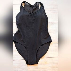 Athleta black Flocked Lace Limited Edition One Piece Bathing Suit. Size Medium